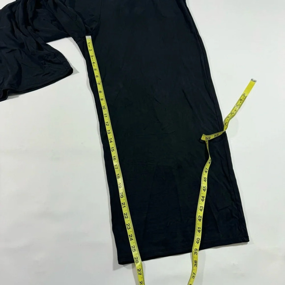 Eileen Fisher Sandwashed Cupro Knit Pleated Pant Wide Ankle Black - Picture 8 of 9